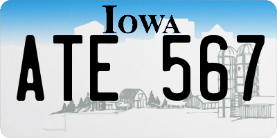 IA license plate ATE567