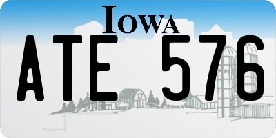 IA license plate ATE576