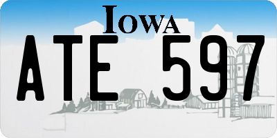 IA license plate ATE597