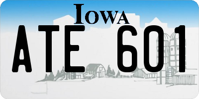 IA license plate ATE601