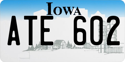 IA license plate ATE602