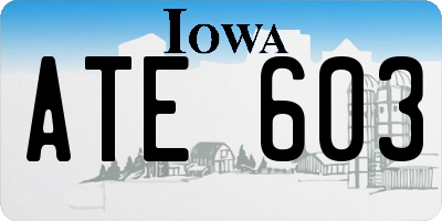 IA license plate ATE603