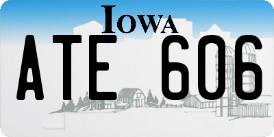 IA license plate ATE606