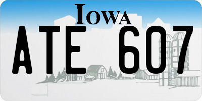 IA license plate ATE607