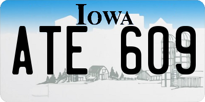IA license plate ATE609