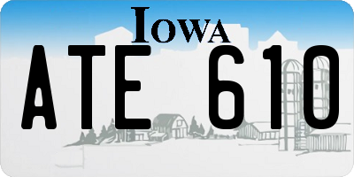 IA license plate ATE610