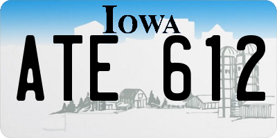 IA license plate ATE612