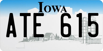 IA license plate ATE615