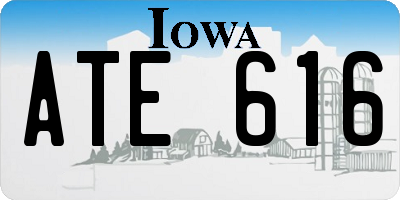 IA license plate ATE616