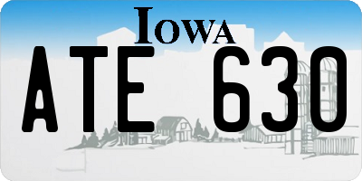 IA license plate ATE630