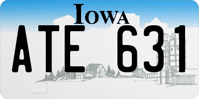 IA license plate ATE631