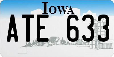 IA license plate ATE633
