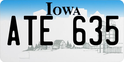 IA license plate ATE635