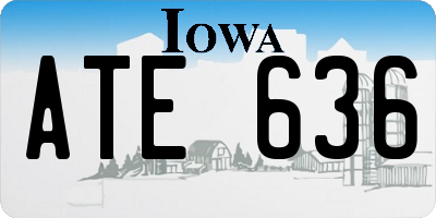 IA license plate ATE636