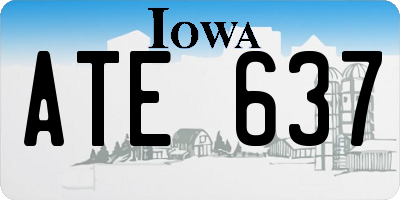 IA license plate ATE637