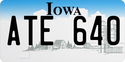 IA license plate ATE640
