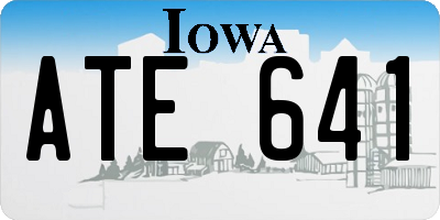 IA license plate ATE641