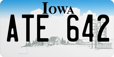 IA license plate ATE642