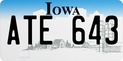 IA license plate ATE643