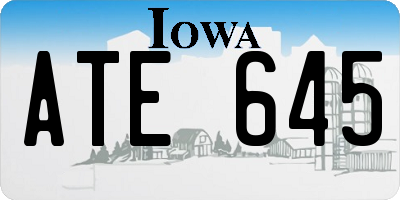 IA license plate ATE645