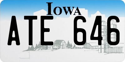 IA license plate ATE646