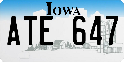 IA license plate ATE647