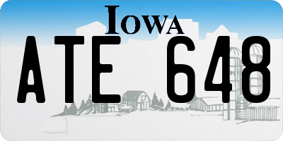 IA license plate ATE648