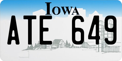 IA license plate ATE649
