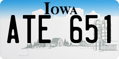 IA license plate ATE651