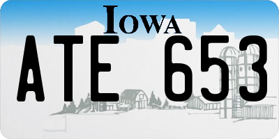 IA license plate ATE653