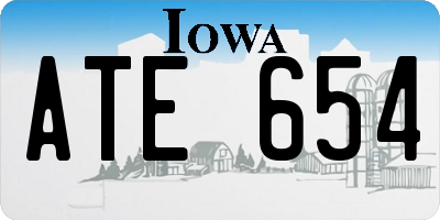 IA license plate ATE654