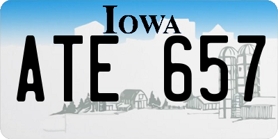 IA license plate ATE657