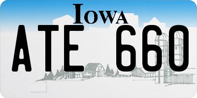 IA license plate ATE660