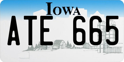 IA license plate ATE665