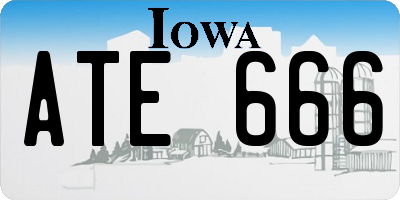 IA license plate ATE666