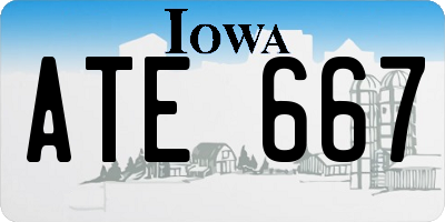 IA license plate ATE667