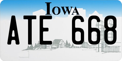IA license plate ATE668