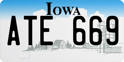 IA license plate ATE669