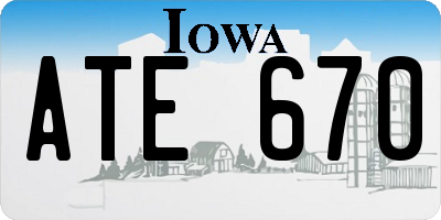 IA license plate ATE670