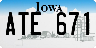 IA license plate ATE671