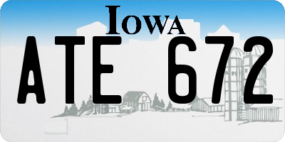 IA license plate ATE672