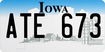 IA license plate ATE673