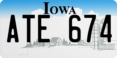 IA license plate ATE674
