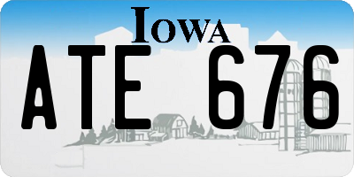 IA license plate ATE676