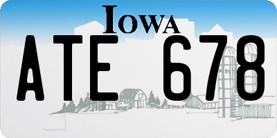 IA license plate ATE678