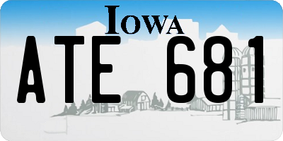 IA license plate ATE681