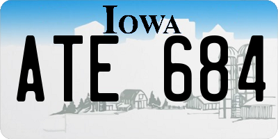 IA license plate ATE684