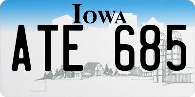 IA license plate ATE685
