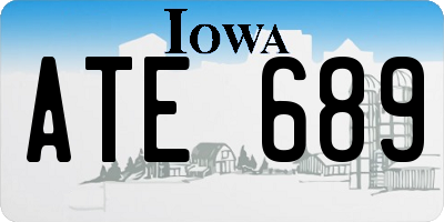 IA license plate ATE689