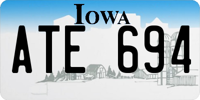 IA license plate ATE694